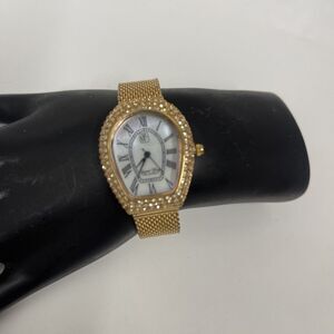 Victoria Wieck Gold Mesh Crystal Watch Working 